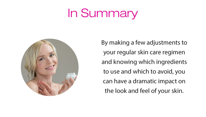 Eczema.... What Are the Best Anti-Aging Products for Eczema? 3 image of woman applying skin cream with text saying "by making a few adjustments to your regular skin care regimen and knowing which ingredients to use and which to avoid, you can have a dramatic impact on the look and feel of your skin